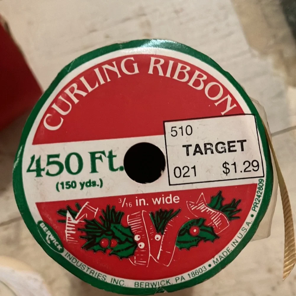 Vintage Used Ribbon Lot Christmas, Satin, Red Velvet